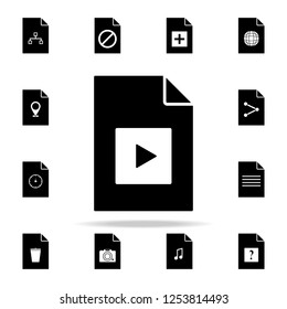 play sign on document icon. File and documents icons universal set for web and mobile