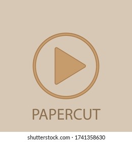 Play sign papercut icon. Simple glyph, flat vector of web icons for ui and ux, website or mobile application