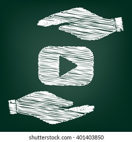 Play sign scrible effect 