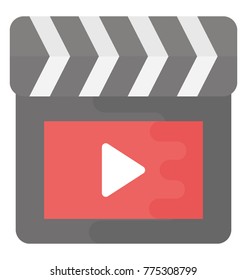 A play sign, symbolising multimedia, flat vector icon design