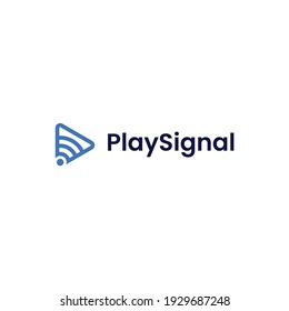 play signal logo vector modern simple combination design concepts