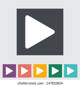 Play. Single flat icon. Vector illustration.