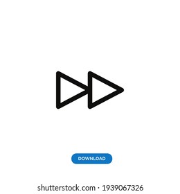 Play skip icon vector. Simple play sign