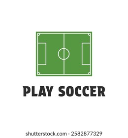 play soccer field logo design creative idea