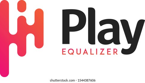 Play sound equalizer logo creative  
