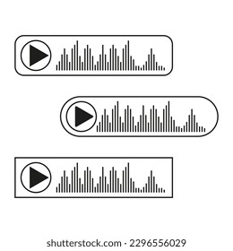 play soundwave button. Modern wave retro abstract design. Music player mockup. Vector illustration.