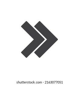 Play speed button vector icon. filled flat sign for mobile concept and web design. Double arrow right glyph icon. Symbol, logo illustration. Vector graphics