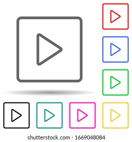 play squared multi color style icon. Simple thin line, outline vector of web icons for ui and ux, website or mobile application