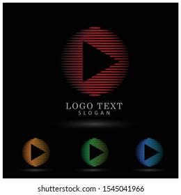 Play & Start Lines Logo. Symbol & Icon Vector Template.