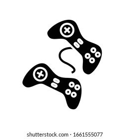 Play station black icon, concept illustration, vector flat symbol, glyph sign.