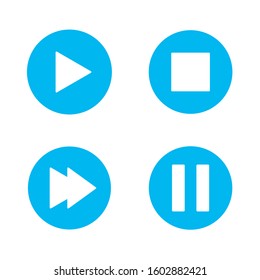 play stop forward pause icon vector