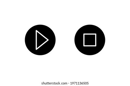 Play and Stop icon. Vector illustration.
