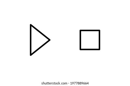 Play and Stop icon. Vector illustration for graphic design, Web, UI, app.