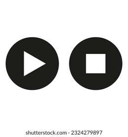 Play stop Icon. Vector illustration. stock image.