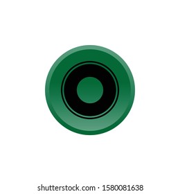 play, stop and pause icons with a green circle background