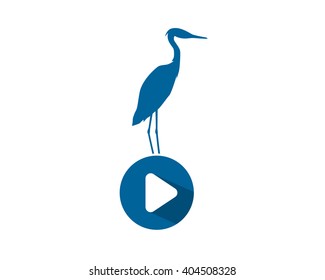 play stork heron crane egret silhouette image icon