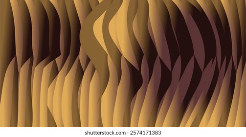 a play of straight and curved lines with gold brown gradations as a background and compositional inspiration in visual communication design and for other purposes