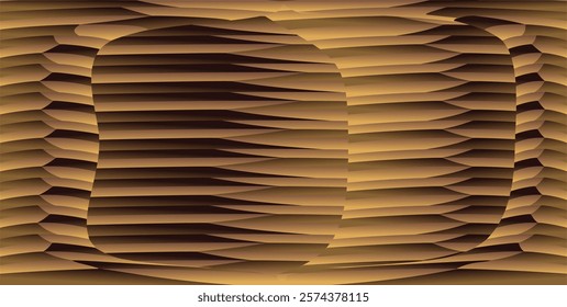 a play of straight and curved lines with gold brown gradations as a background and compositional inspiration in visual communication design and for other purposes