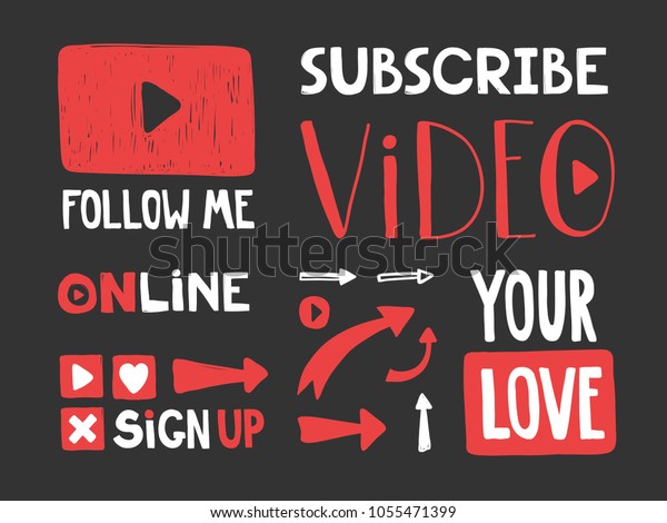 Play Subscribe Video Follow Me Online Stock Vector (Royalty Free ...