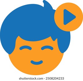Play symbol Flat Two Color Vector Icon Design