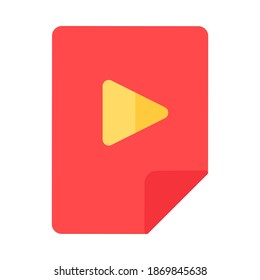 Play symbol flat vector icon. Audio, video, music player button. Resume sign. Multimedia symbol