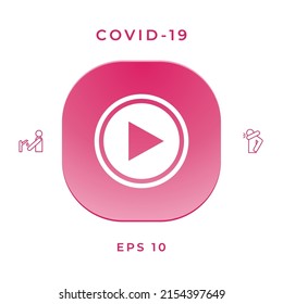 Play symbol icon, elements for your design