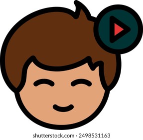 Play symbol Line Filled Vector Icon Design