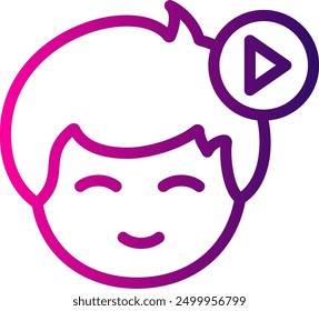 Play symbol Line Gradient Vector Icon Design