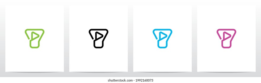 Play Symbol Outline On Letter Logo Design Y