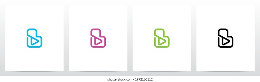 Play Symbol Outline On Letter Logo Design L