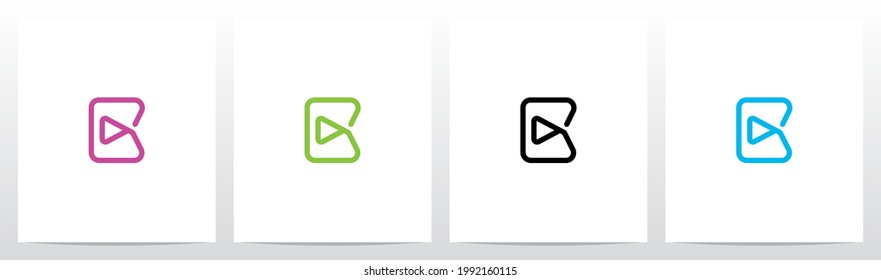 Play Symbol Outline On Letter Logo Design K