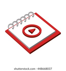 Play symbol, video and multimedia graphic design, vector illustration.