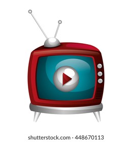 Play symbol, video and multimedia graphic design, vector illustration.