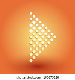 play symbol of white dots on an orange background