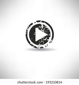Play symbol,grunge vector