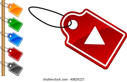  Play tag set. Vector illustration.