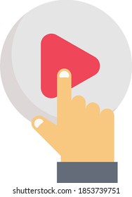 play tap vector  flat  colour icon