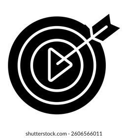 Play in Target Icon representing focused media content aimed at goal setting and target achievement.