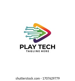 play tech logo icon vector isolated