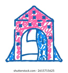 play tent toy baby doodle icon sketch vector. play tent toy baby sign. isolated symbol illustration