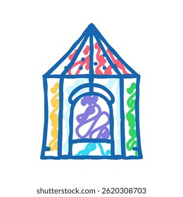 play tent toy baby doodle icon sketch vector. play tent toy baby sign. isolated symbol illustration