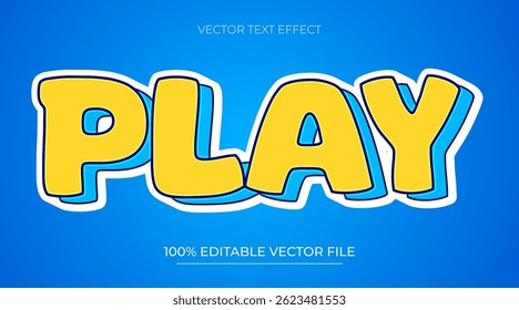 Efeito de Texto de Reprodução para Fonte Editável de Cabeçalho de Banner e Poster