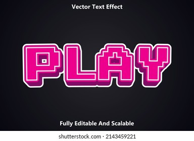 play text effect with black and pink color editable.