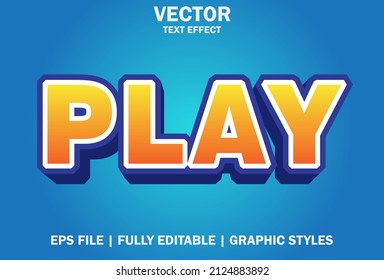 play text effect editable blue color.