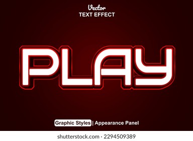 play text effect with red color graphic style editable