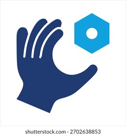 Play Therapy Flat Blue Icon Vector Illustration