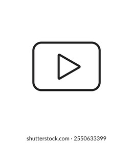 Reproducir icono de Vector de línea delgada.