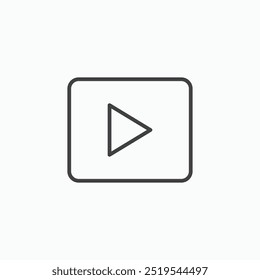 Play thin liner icon isolated