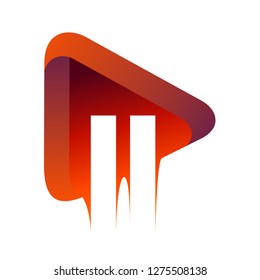 play three d with pause logo