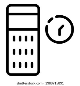 Play time smart speaker icon. Outline play time smart speaker vector icon for web design isolated on white background